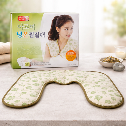 Dana Eun Aroma Herb Hot & Cold Therapy Neck & Shoulder Wrap - Microwaveable Heating Pad - Made in Korea