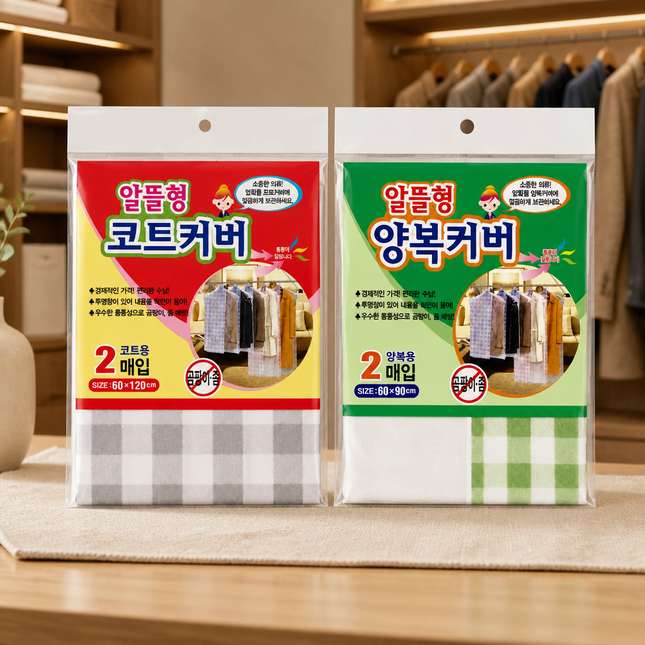 Living Point Garment Storage Covers - 2 Pack (2 Size Options) - Made in Korea