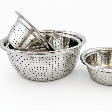 KOCO Premium Stainless Steel Colander – 4 Sizes (24 cm, 28 cm, 32 cm, or 36 cm) / (9.4", 11.0", 12.6", or 14.2")