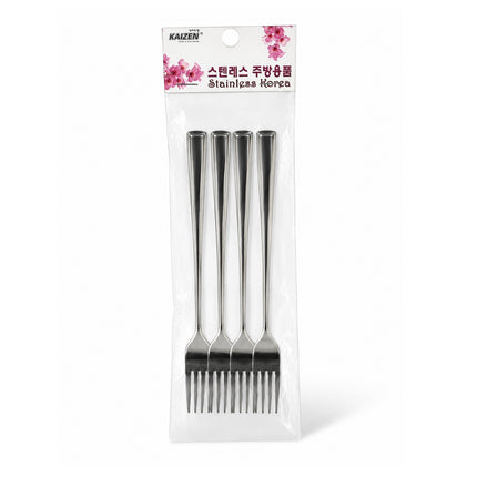 Kaizen Stainless Steel Dinner Fork Set – Mirror Finish, 7.5 in (19 cm), Set of 4 pcs
