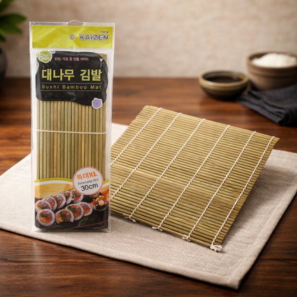 Kaizen Extra Large Wide-Slat Bamboo Sushi Gimbap Rolling Mat - 12 x 12 Inches