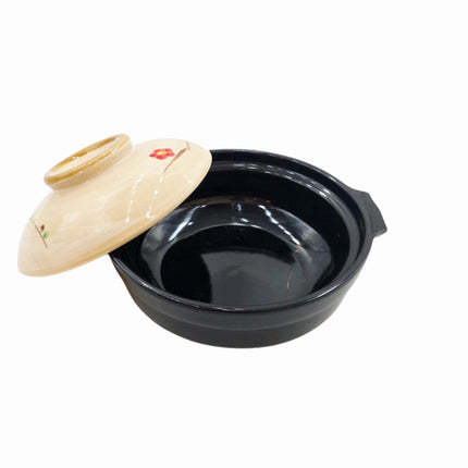 Korean Traditional Earthenware Clay Pot (3 Sizes: 17cm / 19cm / 21cm) – Classic Floral Lid Design