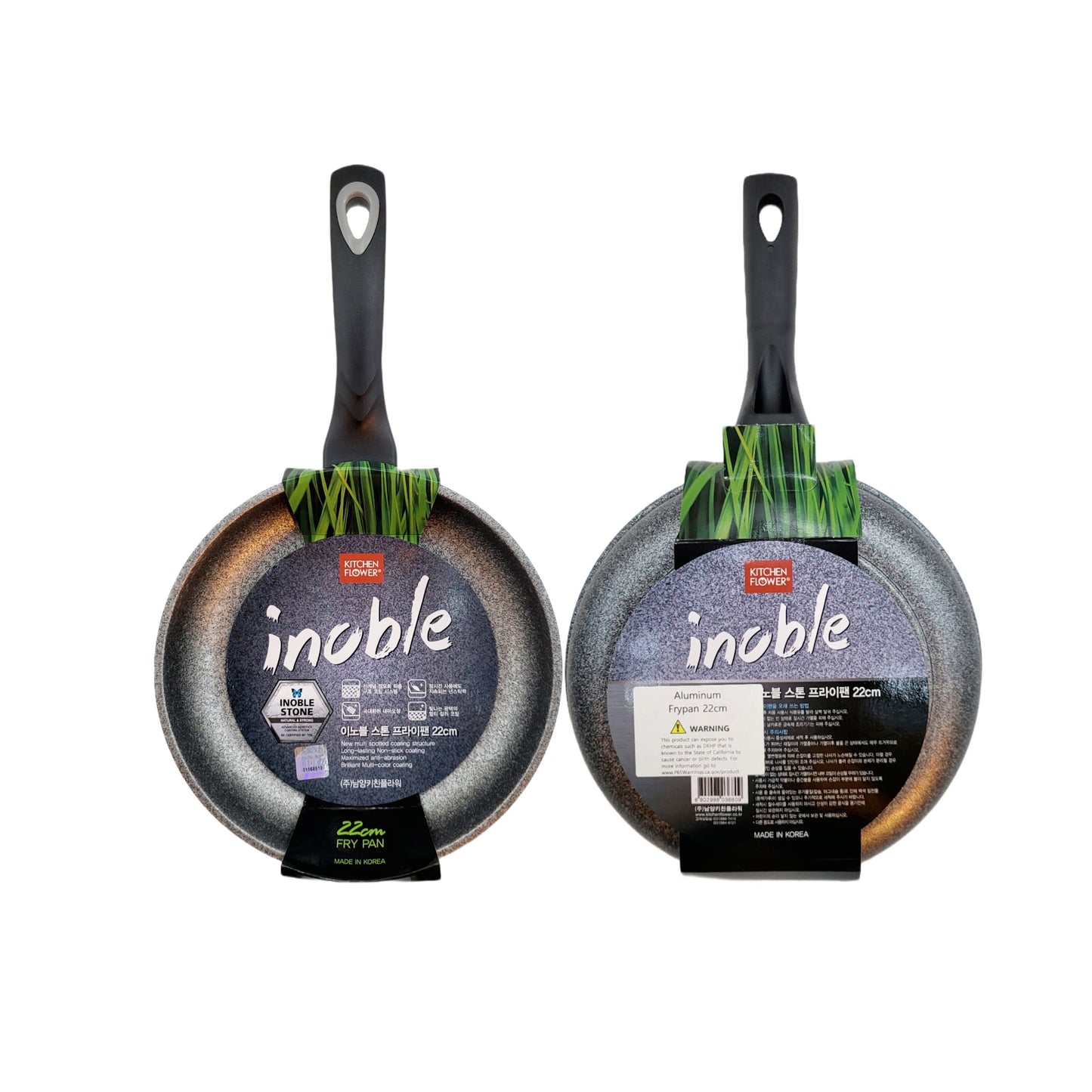 Kitchen Flower "inoble" Stone Coated 22cm Fry Pan - Made in Korea