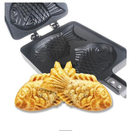 Easy Cooker Korean Taiyaki / Bungeoppang Fish Bread Pan - 2 Fish Mold - 3-Layer Titanium Prime Plus Coating - Made in Korea